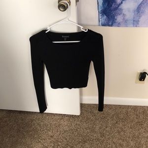 Black knit sweater crop top
